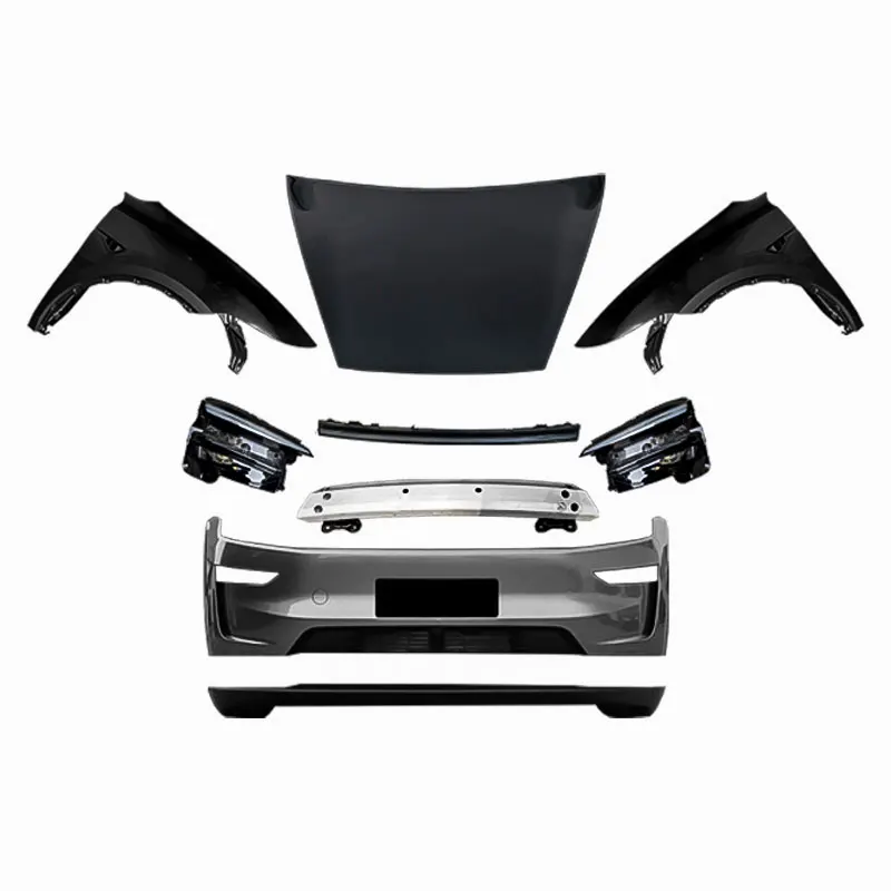 For 2021-2024 Tesla Model Y Exterior Bumper Kit Front and Rear Iron Car Bumpers Upgrade and Replacement New Model