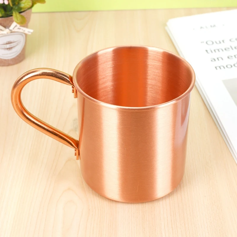 Pure Copper Moscow Mule Mug Solid Smooth Without Inside Liner For Cocktail Coffee Beer Milk Water Cup Home Bar Drinkware Cool