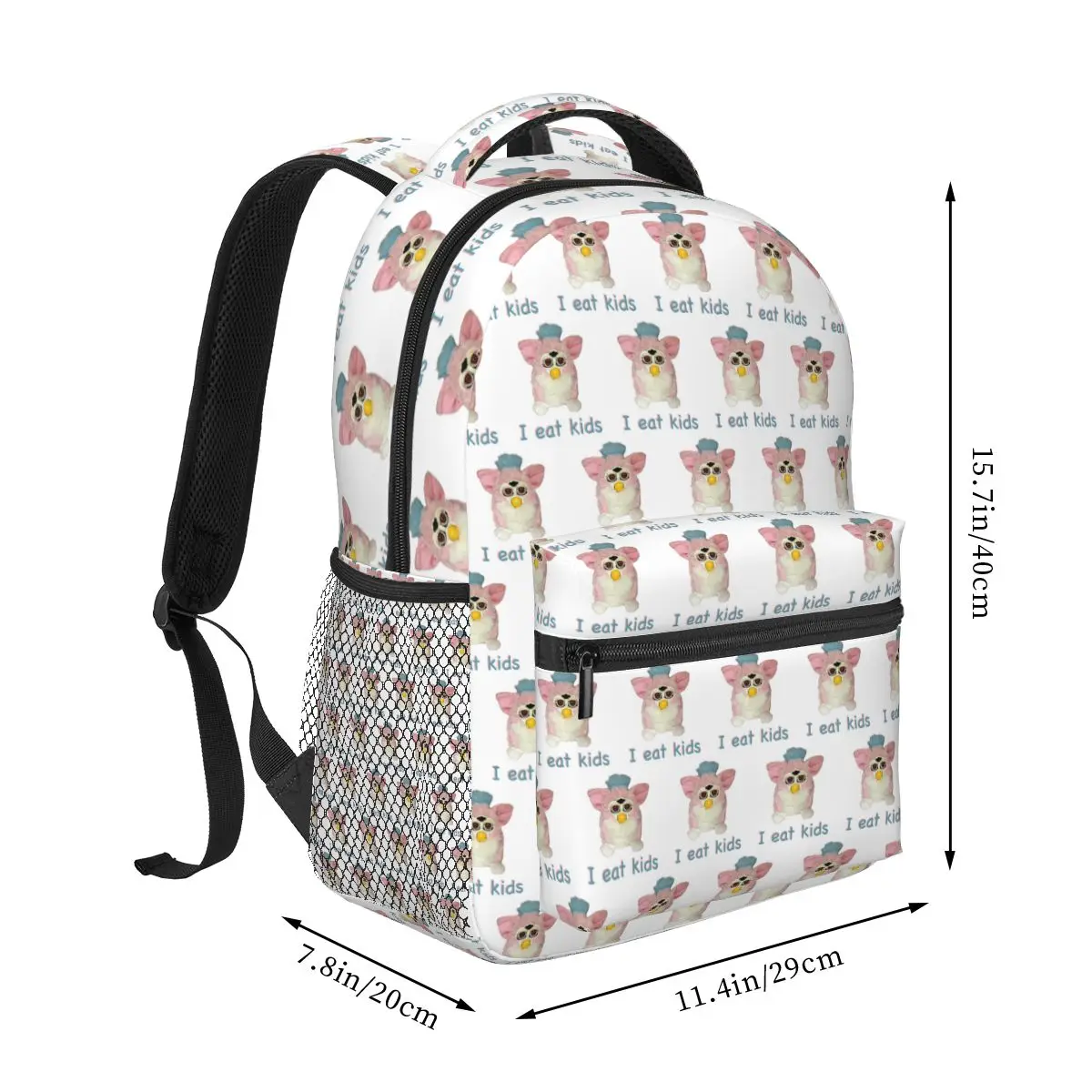 Furby I Eat Kids Backpack Student Boys Girls BookBag Kids School Bag Laptop Shoulder Bags for Men Women