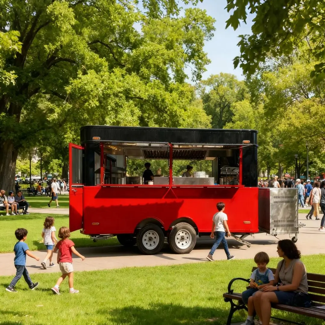 Entrepreneurship Essential Cost-Effective Mobile Food Trailer Towing Outdoor Commercial Street Snack Cart Fast Food Truck