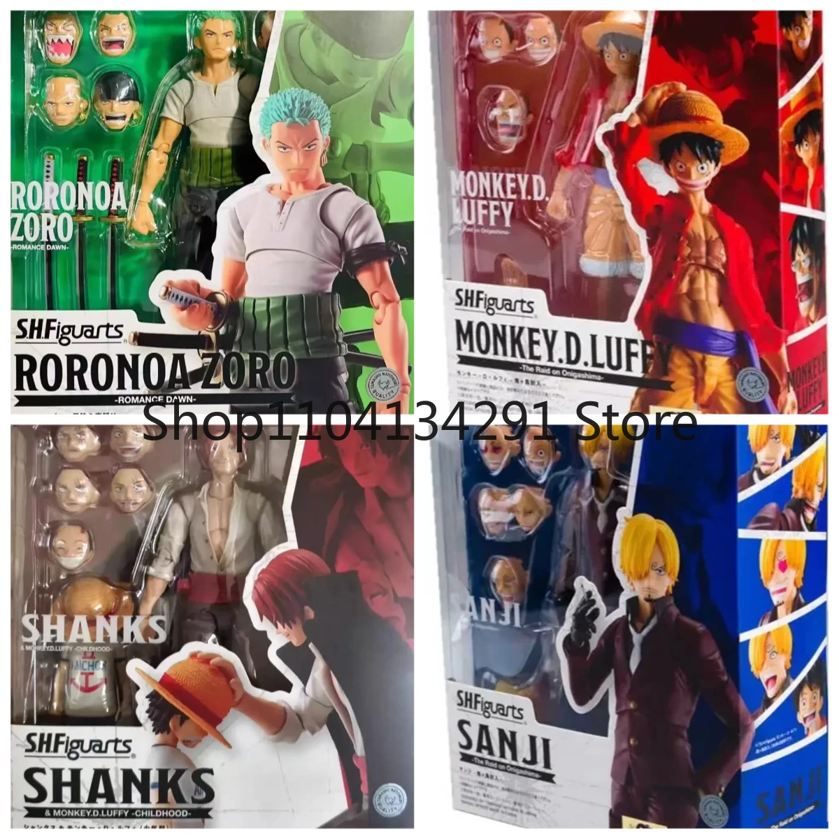 

Original Bandai SHFiguarts One Piece Roronoa Zoro, Luffy, Sanji, Shanks, Nami, Kid Anime Figurines Birthday Gifts Toys Models