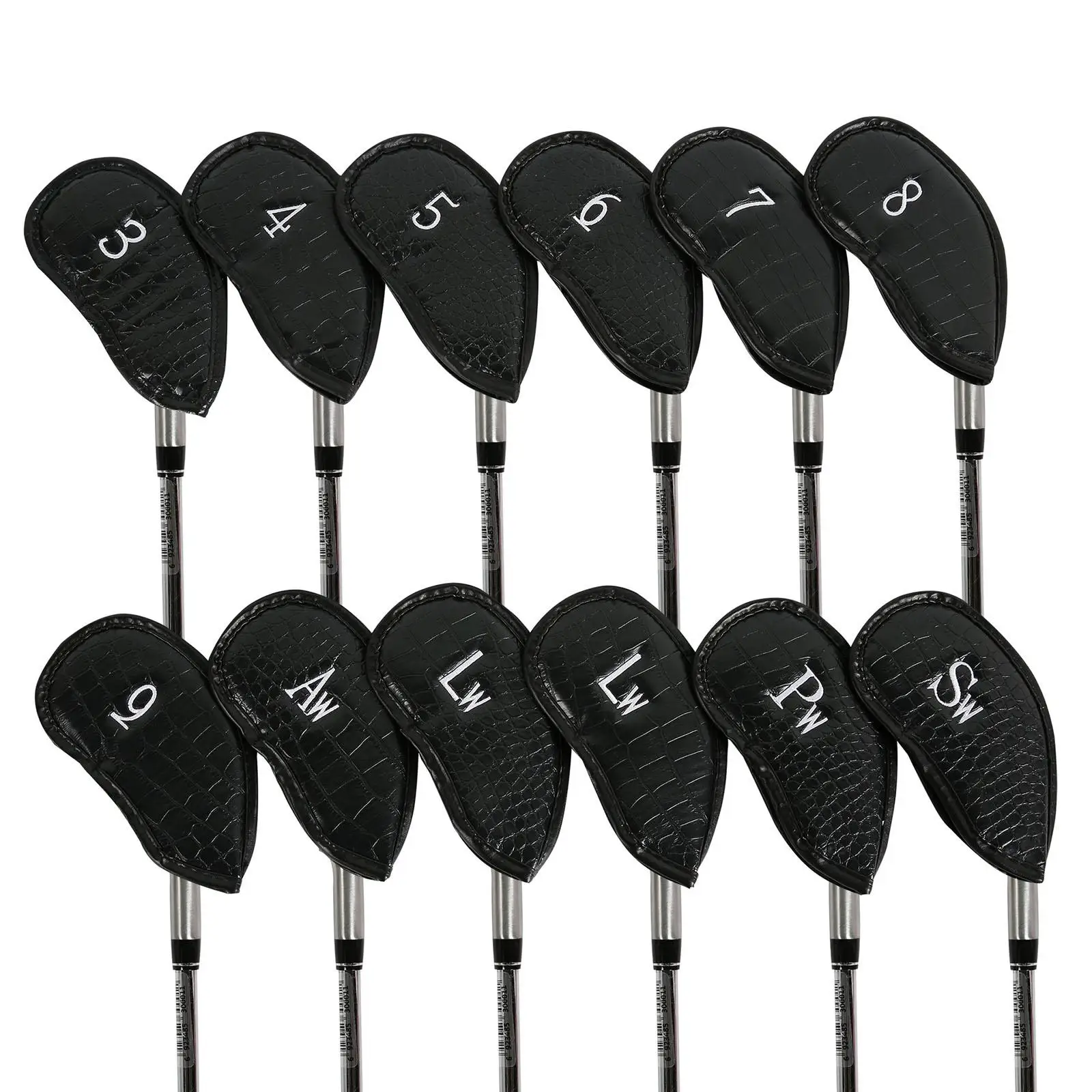 12Pcs/Set Golf Club Iron Cover for Golf Clubs PU Leather Universal Golf Accessory Head Protector for Men Waterproof