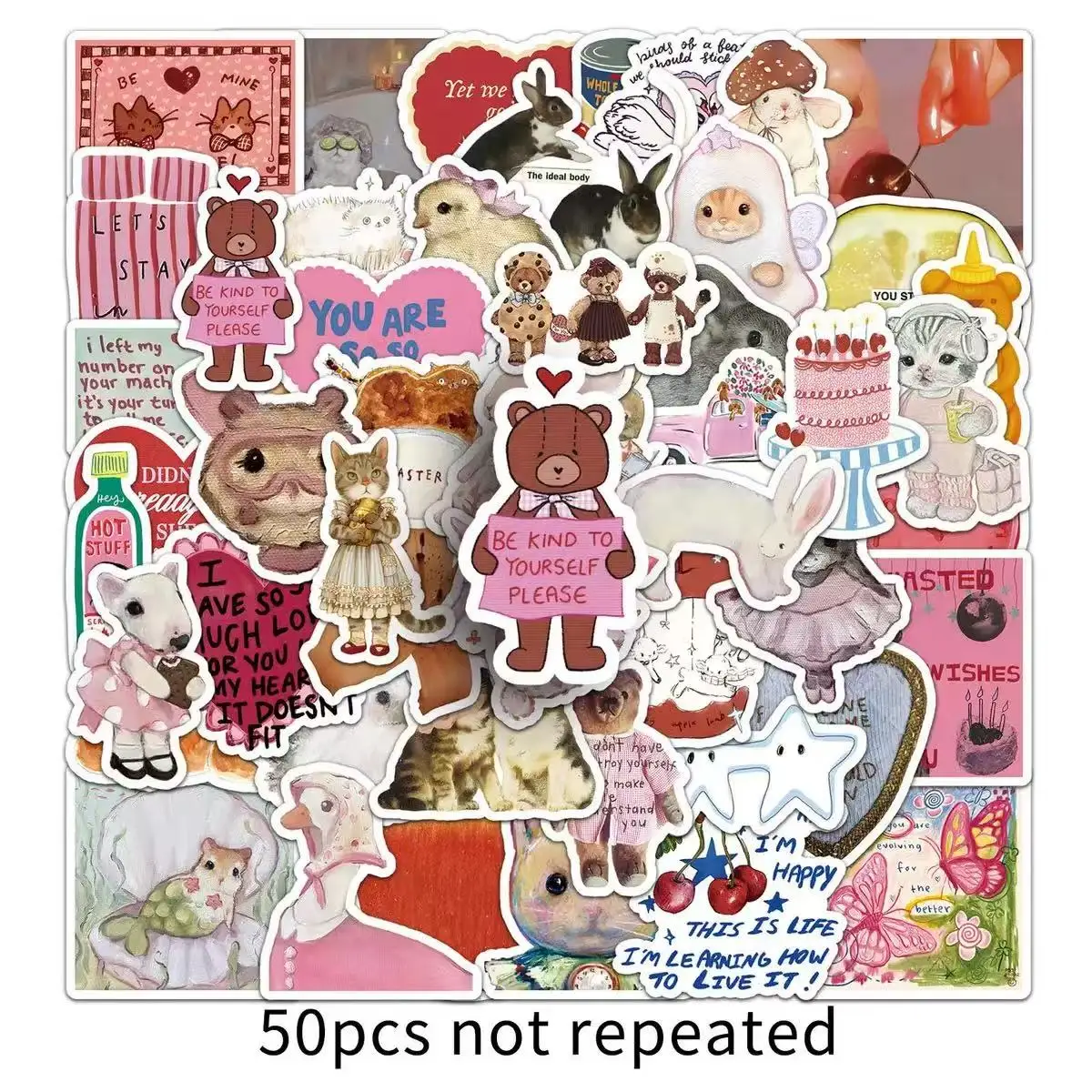 10/50 قطعة INS نمط الرجعية نمط الكرتون الكتابة على الجدران ملصقات DIY بها بنفسك الهاتف سيارة دراجة سكيت Vintage الديكور الجمالي الشارات