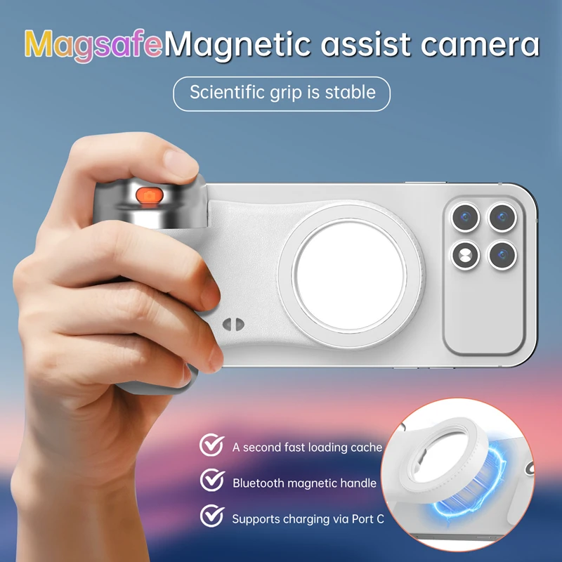 

New K02 Magnetic Phone Bluetooth Selfie Stick Handheld Portable Photography Selfie Phone Grip with Led Light Ergonomic Design