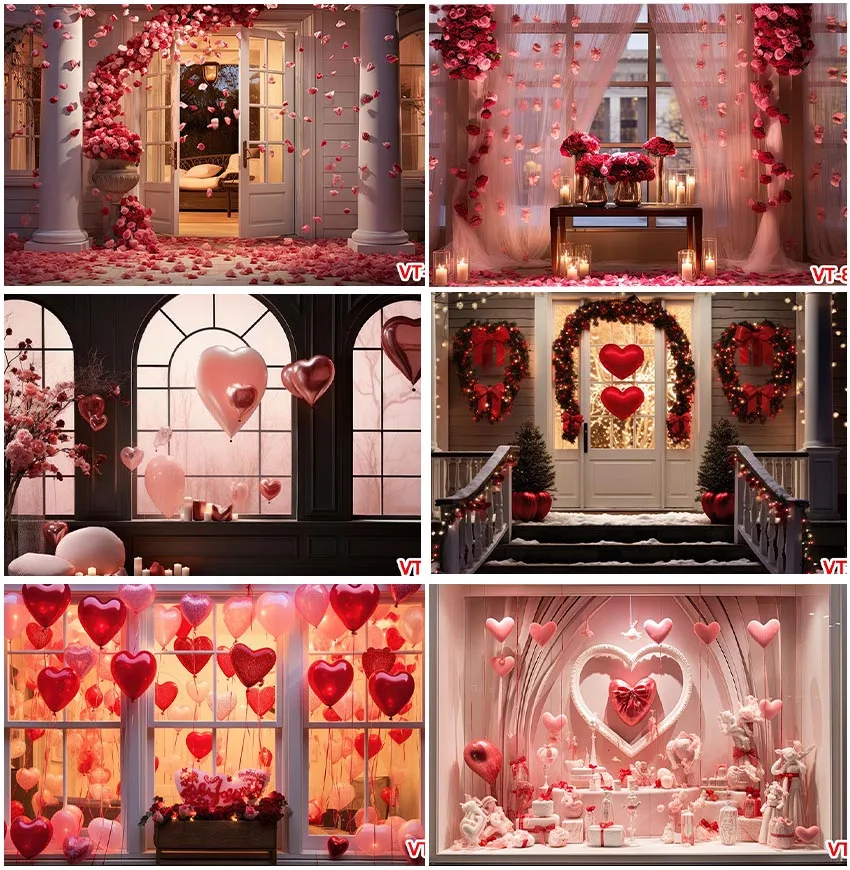 

Photography Interior Romantic Dreamy Wedding Hall Valentine's Day February 14th Backdrop Lover Portrait Backgrounds Banner Decor