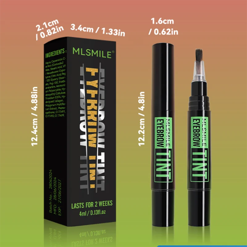 Pędzel do makijażu, farba do brwi z kartą do brwi, pędzel do brwi, wodoodporny i odporny na pot, długotrwały płynny pisak do brwi.
