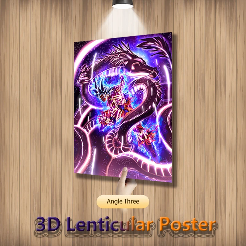 Dragon Ball White God Goku 3D Lenticular Poster Golden Frieza Come Alive with amazing 3D Effects Art Print(Without Frame)