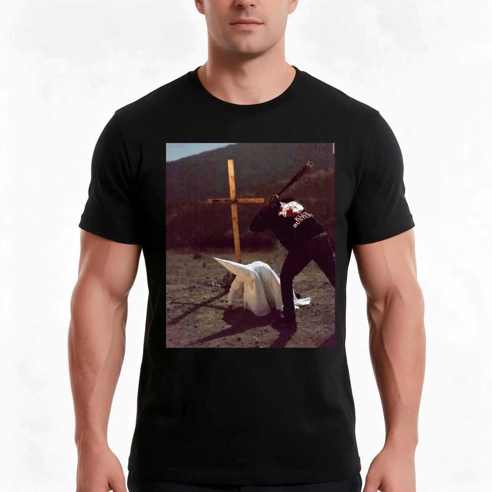 KLUX BUSTERS T-Shirt Summer Casual Cotton Tee Oversized Streetwear Tops Vintage Graphic Print Loose Fit Short Sleeve