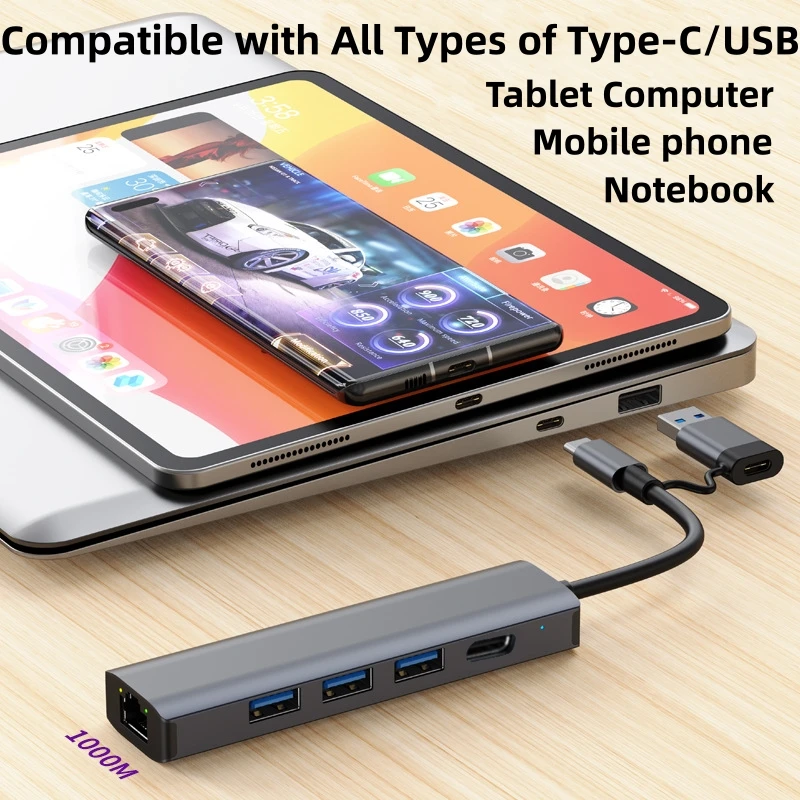 محول إيثرنت USB ، 5 في 1 محور ، Mbps ، USB3.0 ، RJ45 Lan للكمبيوتر الشخصي ، صندوق شومى بوكس ، ماك بوك ، ويندوز ، محور ، بطاقة الشبكة