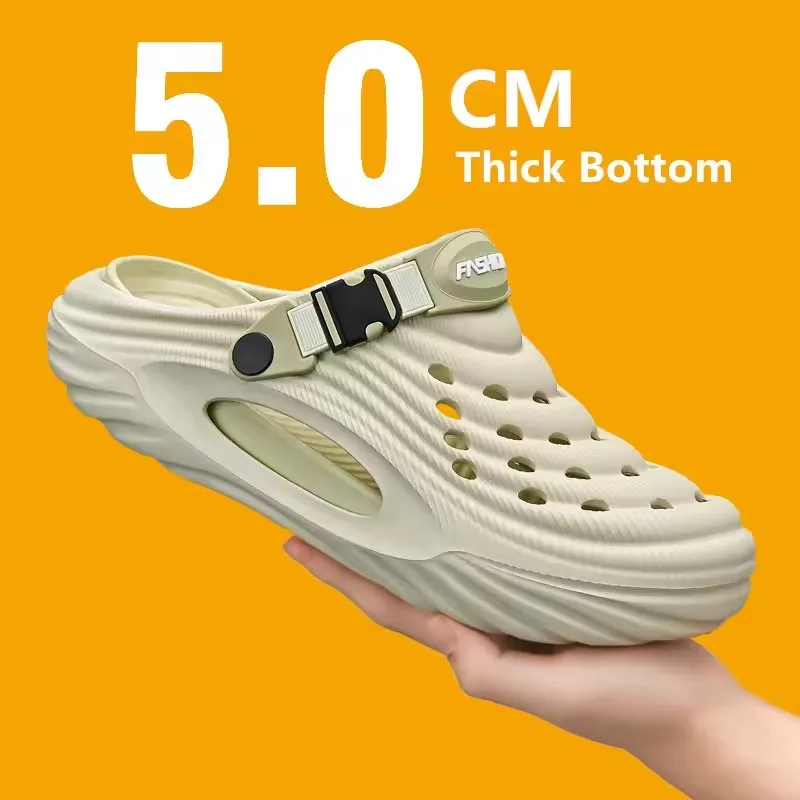 New Couple Models Hole Shoes Summer Women's Sandals Beach Lightweight Men's Slippers Baotou Waterproof Sandals Slippers Men