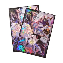 60PCS 63x90mm Trading Cards Protector Holographic Animation YuGiOh Card Sleeves Shield Laser Cute Card Deck Cover Japanese Size