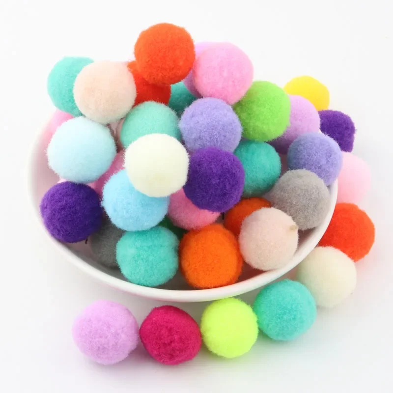 Pompoms Fluffy Soft Plush 2cm Big Pompom 20mm Colorful Pompones Ball For Kids DIY Handcraft Craft Materials Decoration 20g