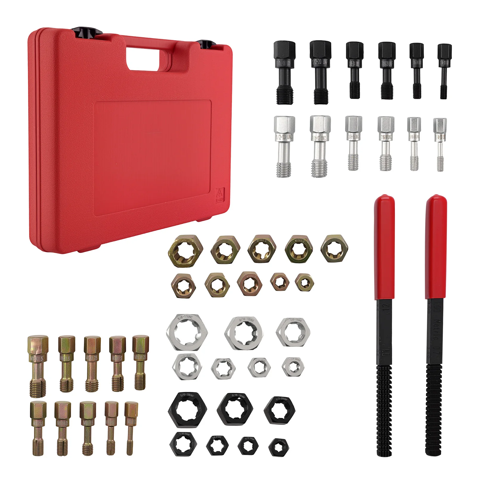 48pc Metric SAE Thread Chaser Kit for Auto Engine Repair M6-M14 UNC UNF Tool