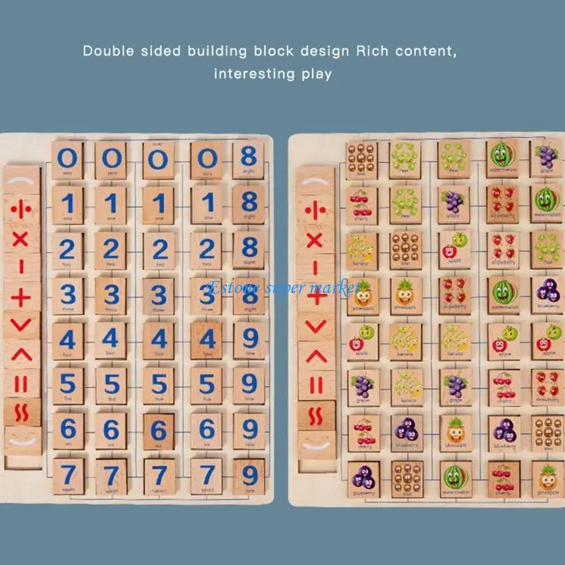 090B Matching Puzzle Toy Wooden Board Game Math Educational Toy Kids Hand-Eye Coordination Developmental Activity Toy