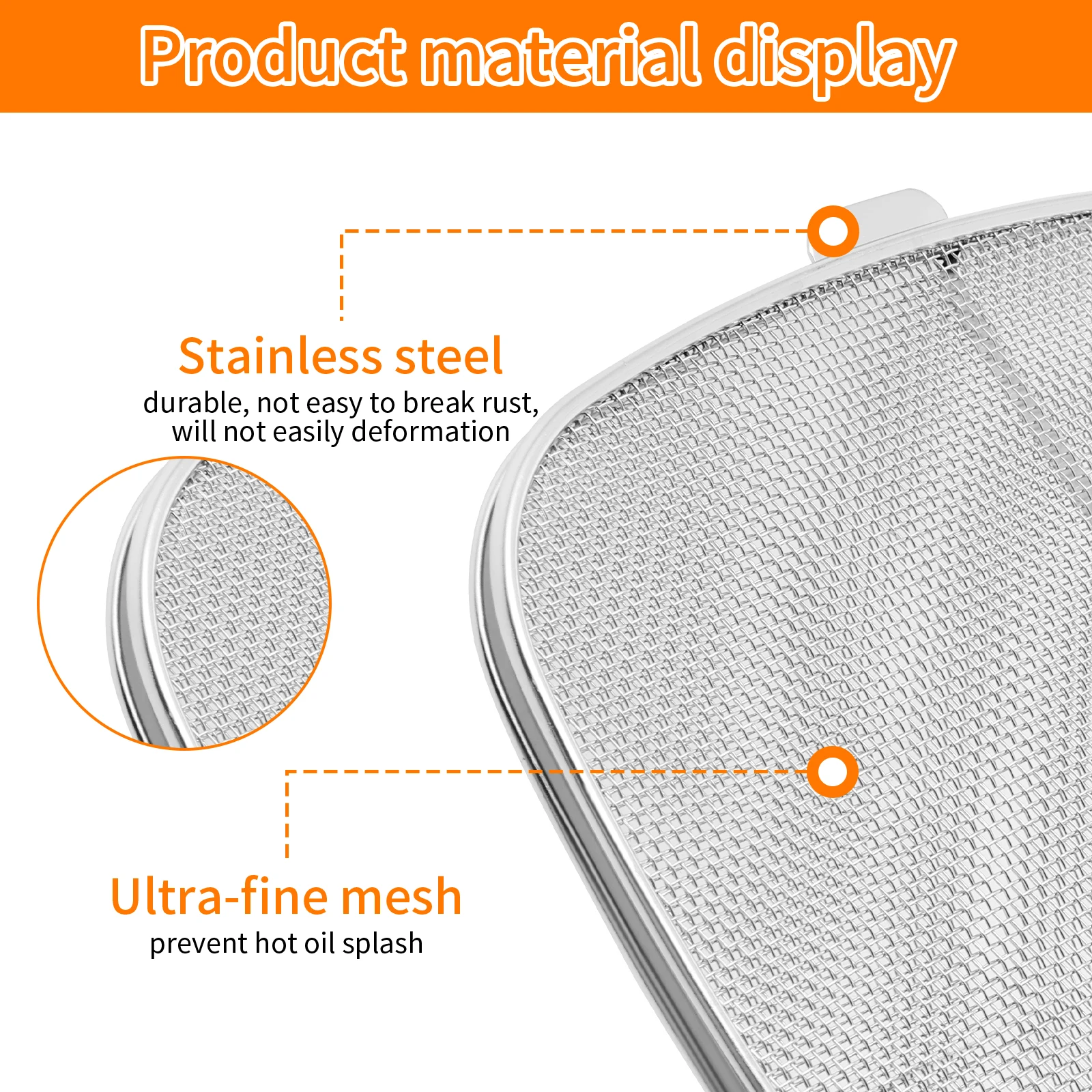 Stainless Steel Splatter Shield for Ninja Foodi FG551, Accessories for Ninja Foodi Smart XL 6-In-1 Indoor Grill Reusable Mesh