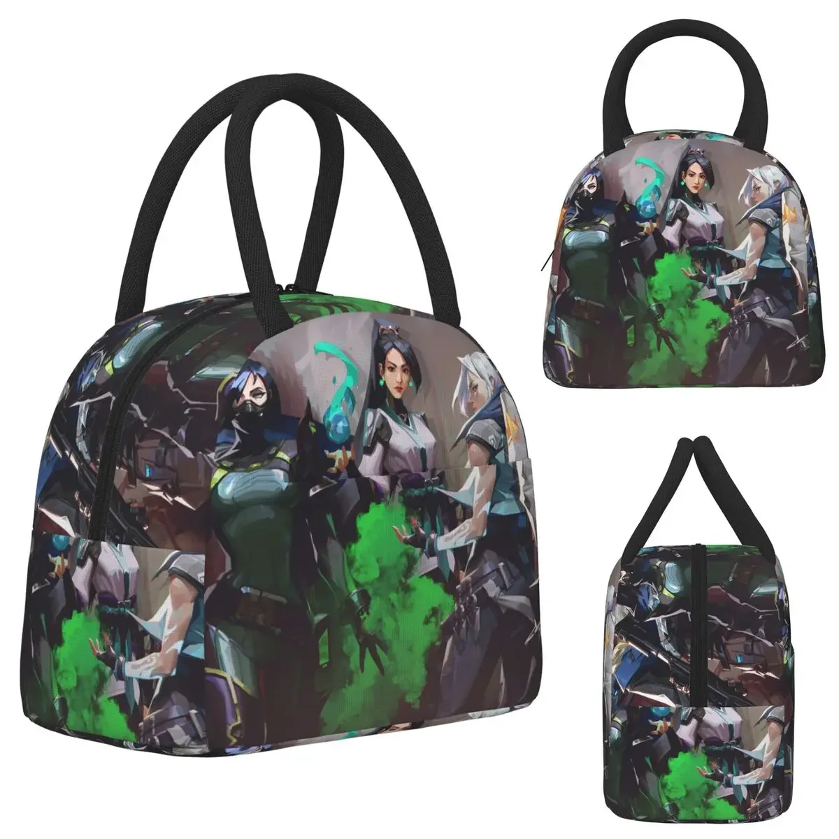 Valorant Shooting Game Computer Insulated Lunch Bag for Women OfficeCooler Thermal Food Box Tote Leakproof Lunch Boxes Container
