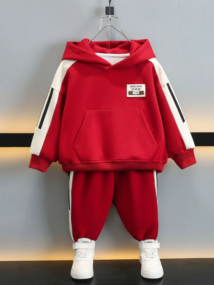 

Осенний детский комплект одежды для мальчиков, лоскутная толстовка с капюшоном для мальчиков, толстовки и штаны, костюм из 2 предметов, детские спортивные костюмы, наряды для девочек 2-11 лет