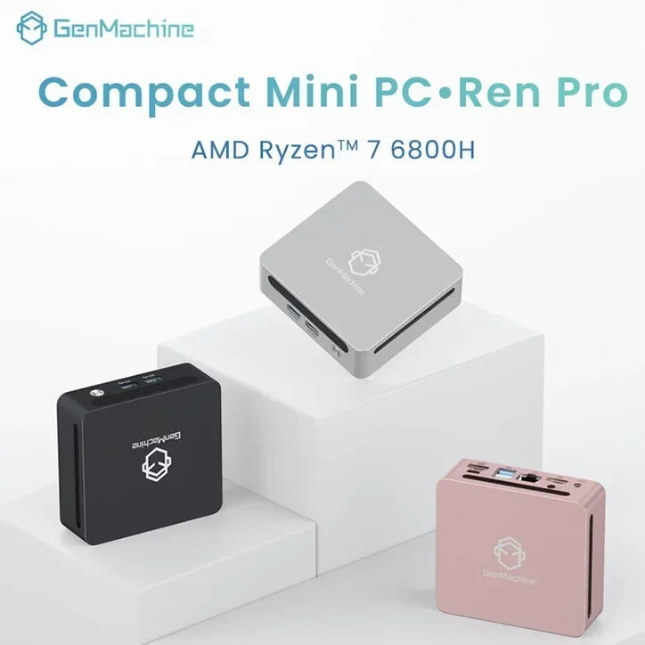كمبيوتر صغير Ryzen 7 6800H Windows 11 Pro LPDDR5 6400Mhz 16GB M.2 NVME SSD WIFI6 BT5.2 PCIE3.0 USB4.0 كمبيوتر مكتبي للألعاب