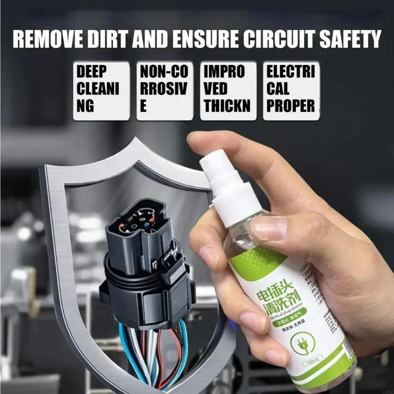 2025 منظف كهربائي صناعي جديد للسيارات 100 مللي بقايا شحن سريع التجفيف مزيل الشحوم رش معدات العناية بمقابس السيارة