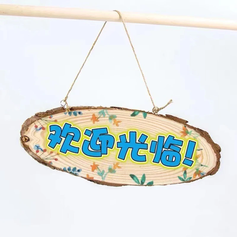 1Pcs Oval Blank Wooden Disc Tree Log Slice Doorplate For DIY Wedding Party Painting Decoration Crafts