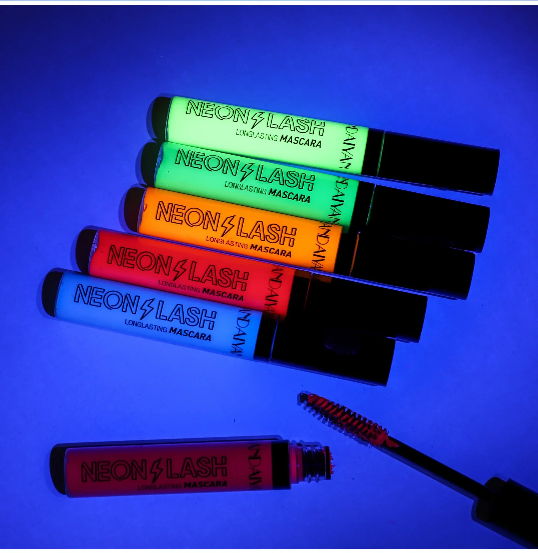 6 Kleuren Kleurrijke Wimper Mascara Wimpers Extension Curling Verlengt Groen Blauw Cosplay Fluorescerende Mascara Make-Up Neon Mascara