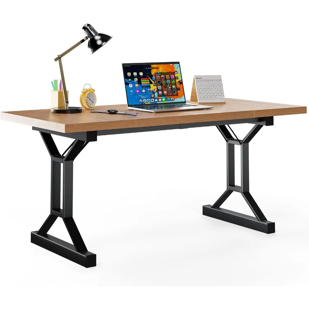 

70.8-inch executive desk, large computer desk, workstation, wooden modern minimalist style laptop desk, study room