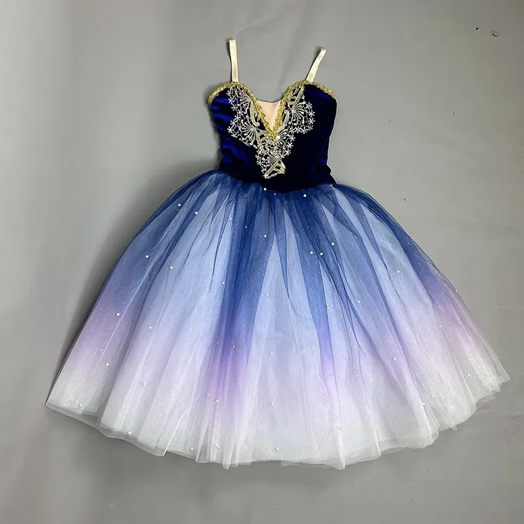 Tutu professionale lungo romantico Tutu fiore bretella balletto cigno lago balletto signore bambini ragazza fata balletto Costume donna