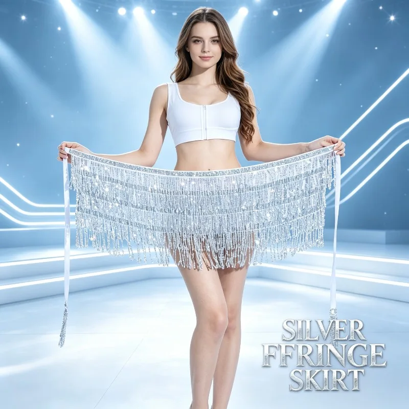 Bohemian Belly Dance Belt with Tassel Border Multifunctional Accessory Suitable for Indian Dance Stage Rehearsal