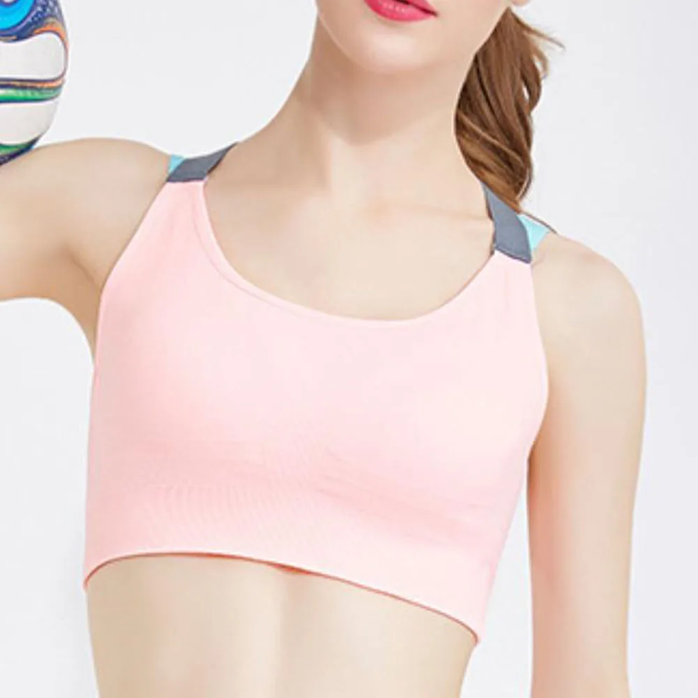 Ladies' Cross-back Running Fitness Yoga Bra Underwear Vest Underwear Shakeproof Bodybuilding Sport Bra Gym Tank Top