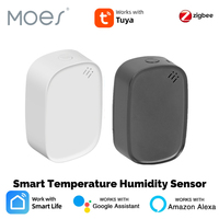 MOES Tuya Zigbee Smart Temperature Humidity Sensor Battery Powered Indoor Hygrometer APP Monitoring Works With Alexa Google Home
