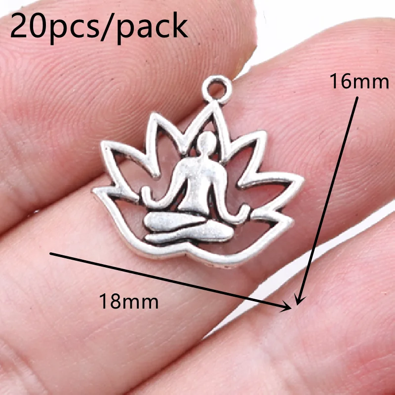 Vintage Silver Plated Buddhist Lotus Bodhisattva Pagoda Ganesha Pendant DIY Charm Bracelet Necklace Jewelry Crafts Making P2706