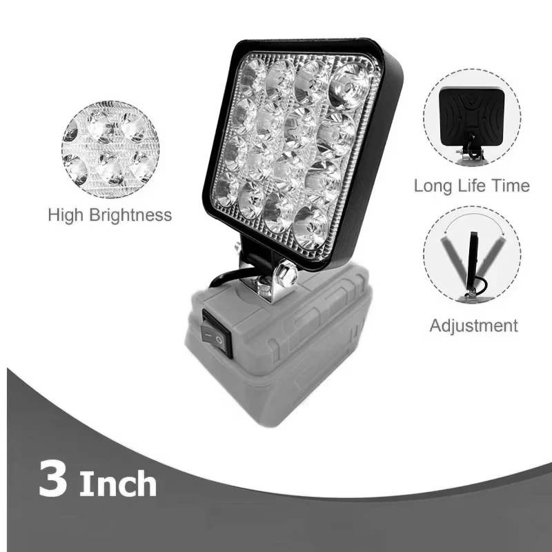 

Led Work Light For Dewalt，18V Battery Portable Spotlight Cordless Outdoor Fishing Handheld Emergency ToolLight No Battery No US