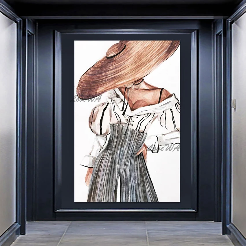 صورة امرأة قماش النفط اللوحة، صورة مجردة الشكل، الاكريليك الفن الملمس رسمت باليد الديكور الجدار، عمل فني بدون إطار