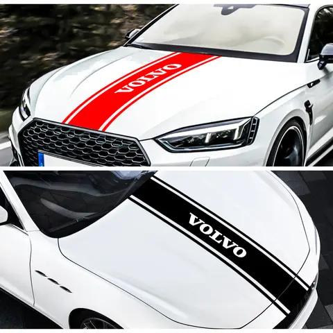 자동차 후드 스티커 바디 스트라이프 장식 데칼, 볼보 Xc60 Xc90 V40 V60 S60 V50 V90 S80 C40 C70 EX90 Rdesign 자동차 액세서리