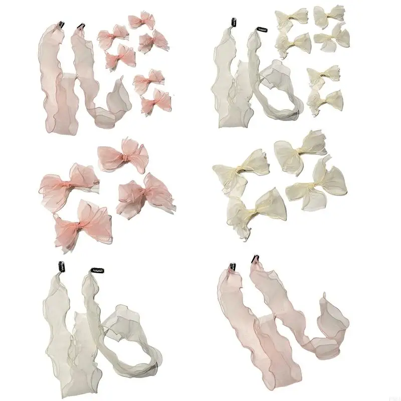 

P88A Color Lace Bow Hair Clips Braided Hair Hairpin Duckbill Clip Princess Hairpin