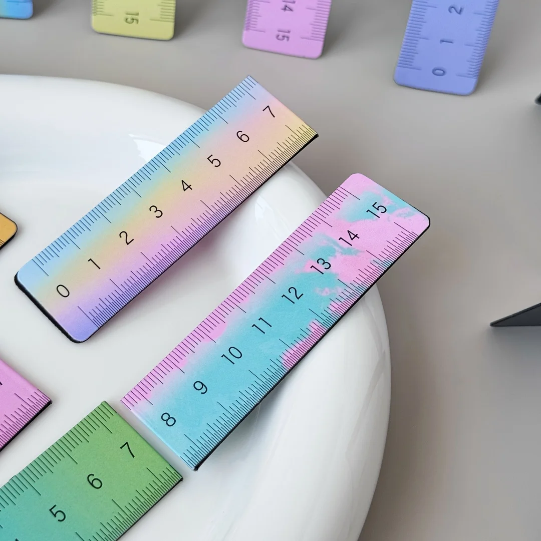 4pcs Multifunctional Magnetic Folding Ruler & Book Page Holder-Magnetic Base- Heavy-Duty CM/Inch Measurements for Office, School