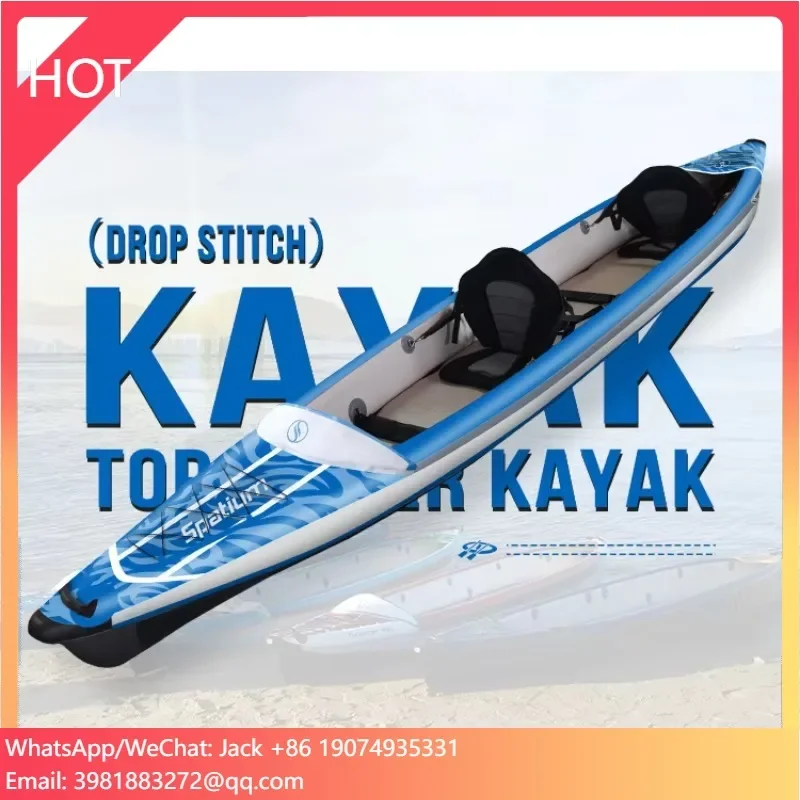Favorite 2025 New Trendy Inflatable Kayak Drop Stitch Canoe Boat Sit On Top Portable Foldable Kayak For Fishing