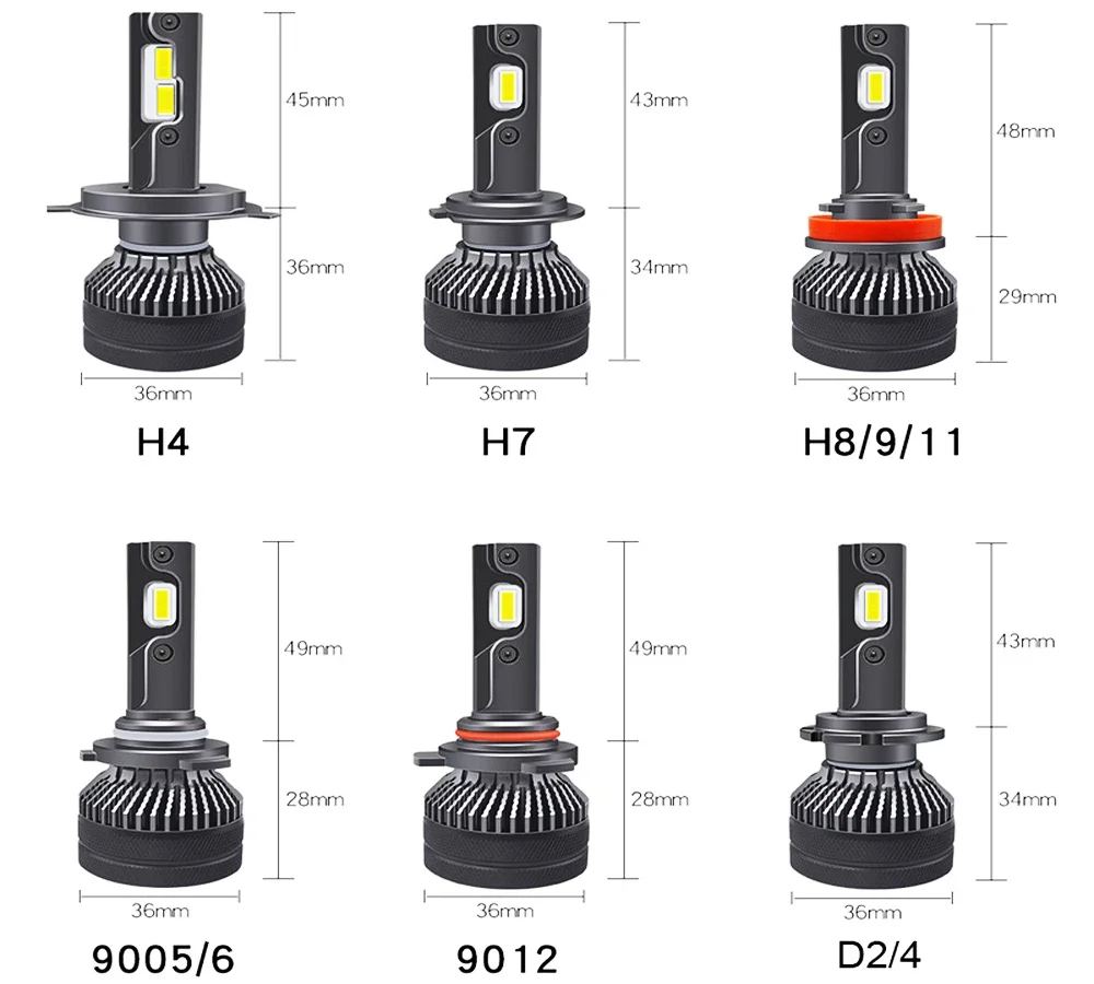 ZTZPIE 200000lm Powerfu 6000k bianco 9005/HB3 9006/HB4 H1 H7 H4 H11 K5C Canbus Led faro per auto CSP 5570 lampada 650W 12V