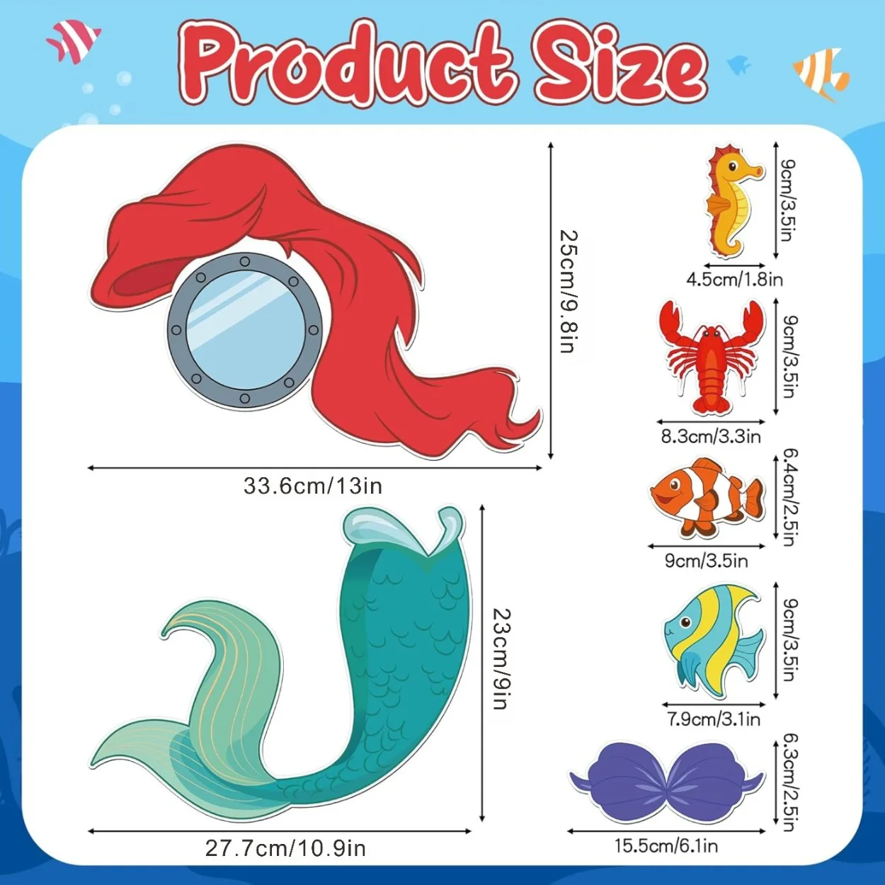 7 Pcs Waterproof Ocean Fish Magnets, Cruise & Birthday Cabin Decor, Ideal for Carnival, Holidays and Home Fridge Use