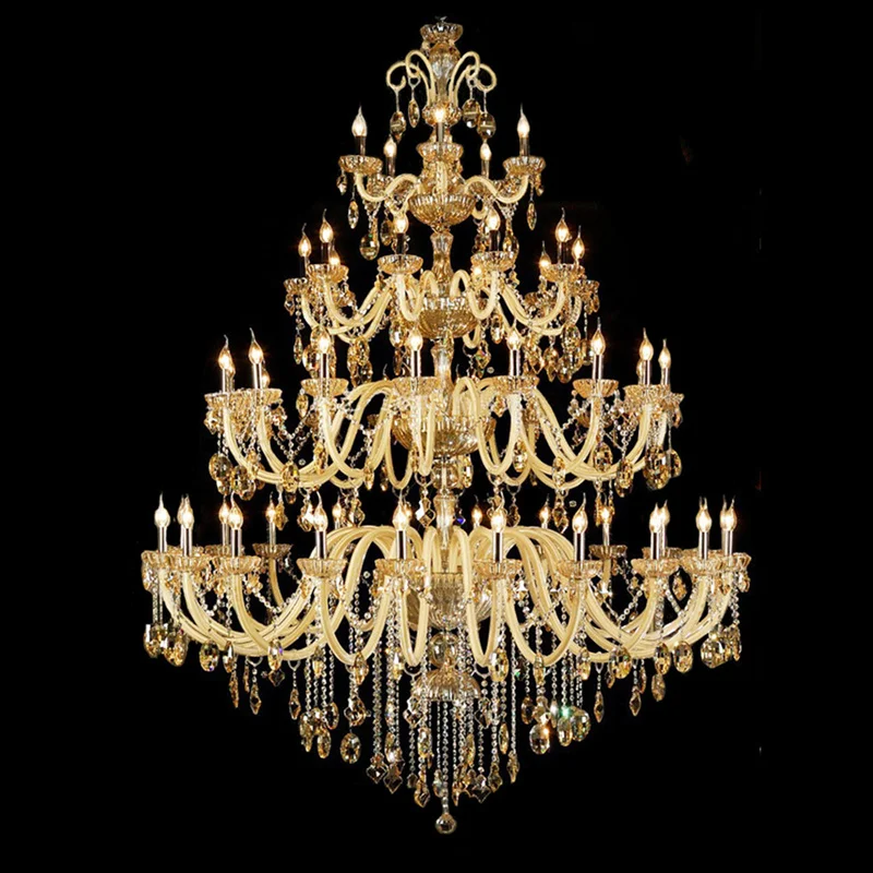 Duplex Crystal Chandeliers European Clubhouse Villa Creative Clndle Lamp Staircase Crystal Chandelier Lighting For Living Room