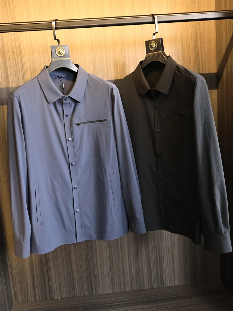 

Высококачественная мужская куртка Irt Jaet Laser Cut Sl Luxury Busin Casual Spring Faion Urban Loose Fit Long Sve