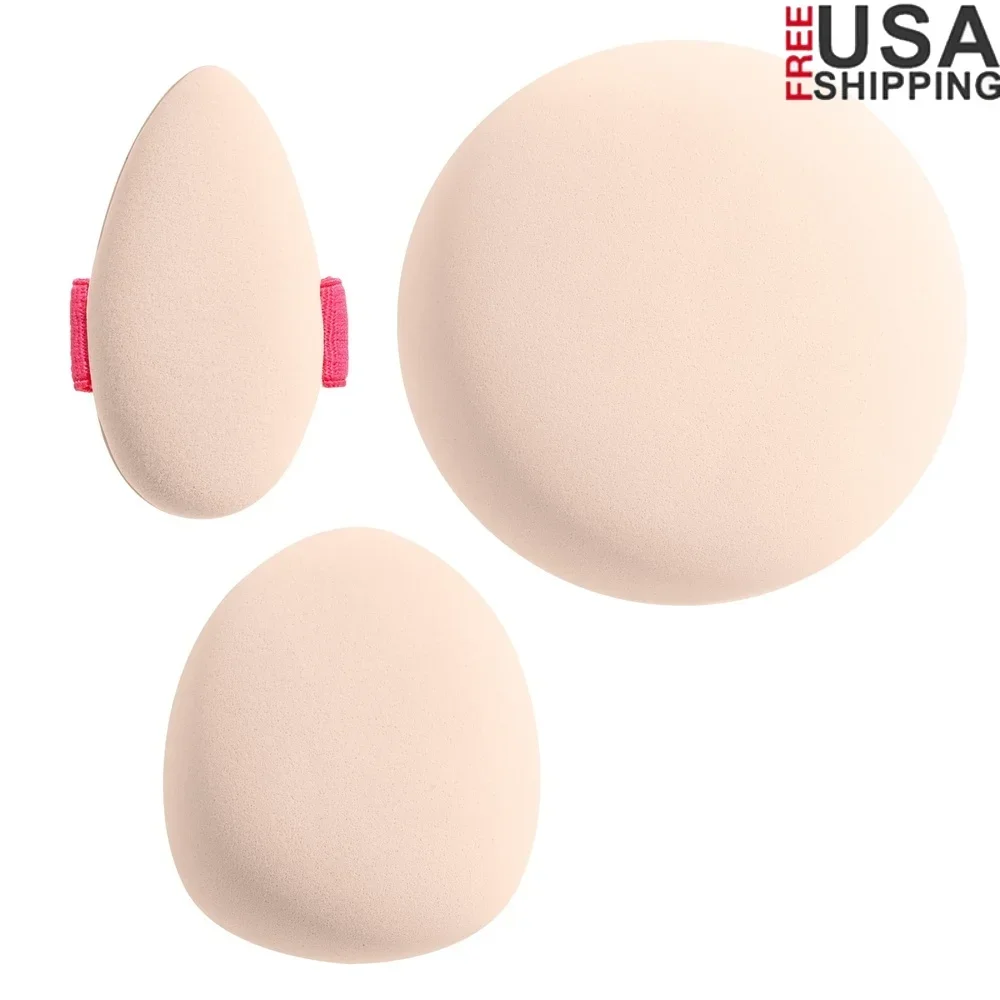 

Triple Feature 3-Piece Makeup Sponge Set Ultra Soft Cushion Blending Sponges Flawless Application Hands-Free Comfort Reusable