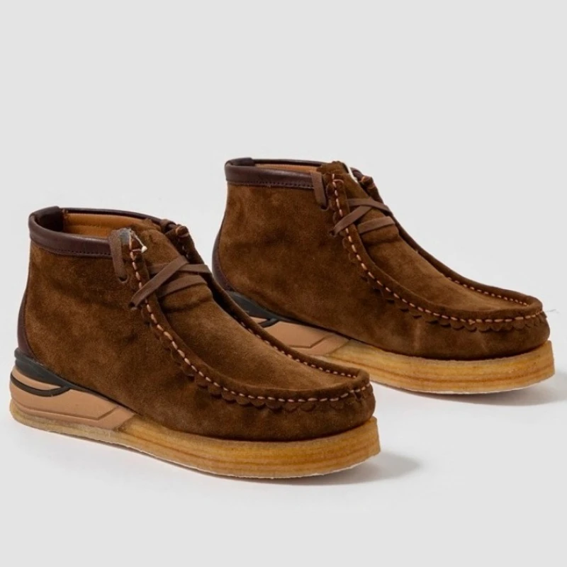 

Мужская обувь ручной работы из матовой телячьей кожи, повседневная обувь на резиновой мягкой подошве, мужская обувь-кенгуру из натуральной кожи в стиле ретро с пробковой стелькой