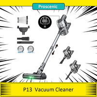 Proscenic P13 Cordless Vacuum Cleaner, 35Kpa Suction, Stick Vacuum with Green Light, LED Display Max 45mins Runtime 1.2L Dustbin