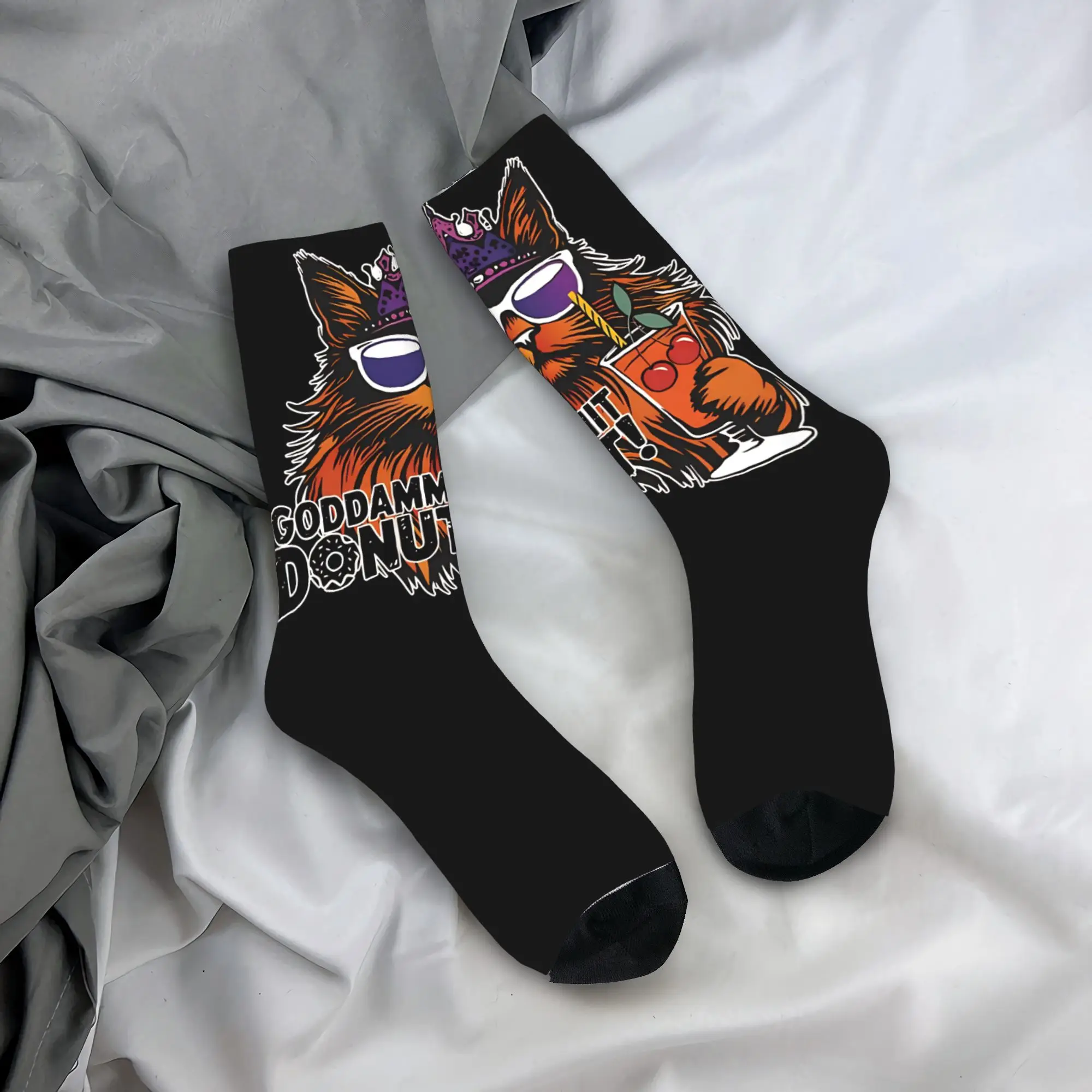 

Goddammit Donut Socks Harajuku Stockings Winter Anti Bacterial Adults Men Socks Comfortable Graphic Outdoor Sports Socks
