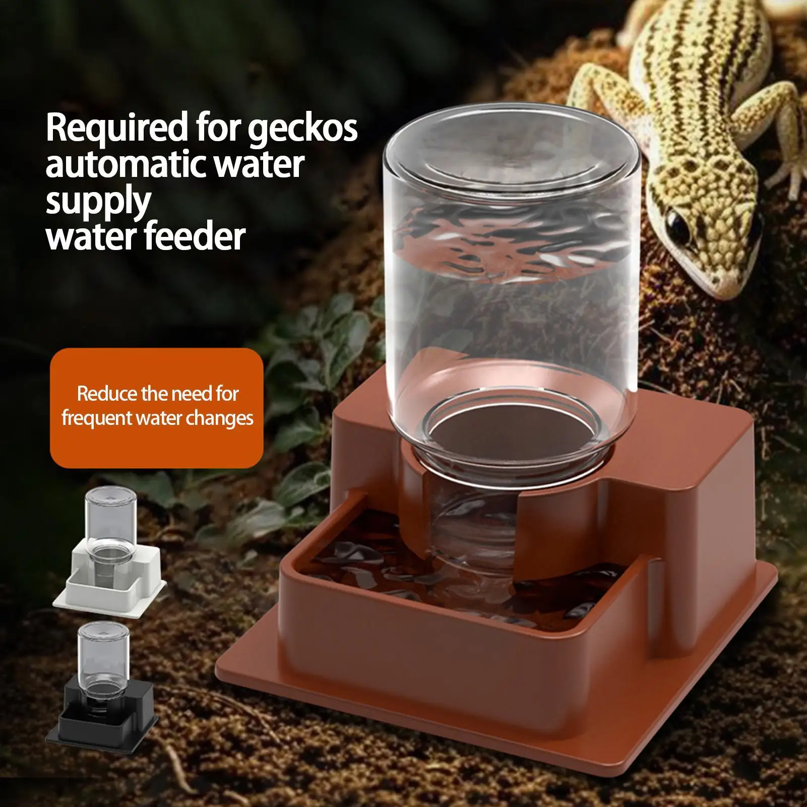 Automatic Reptile Water Drinker Reptile Detachable Feeding Bowl Water Dripper Tortoise Feeder Feeding Accessory