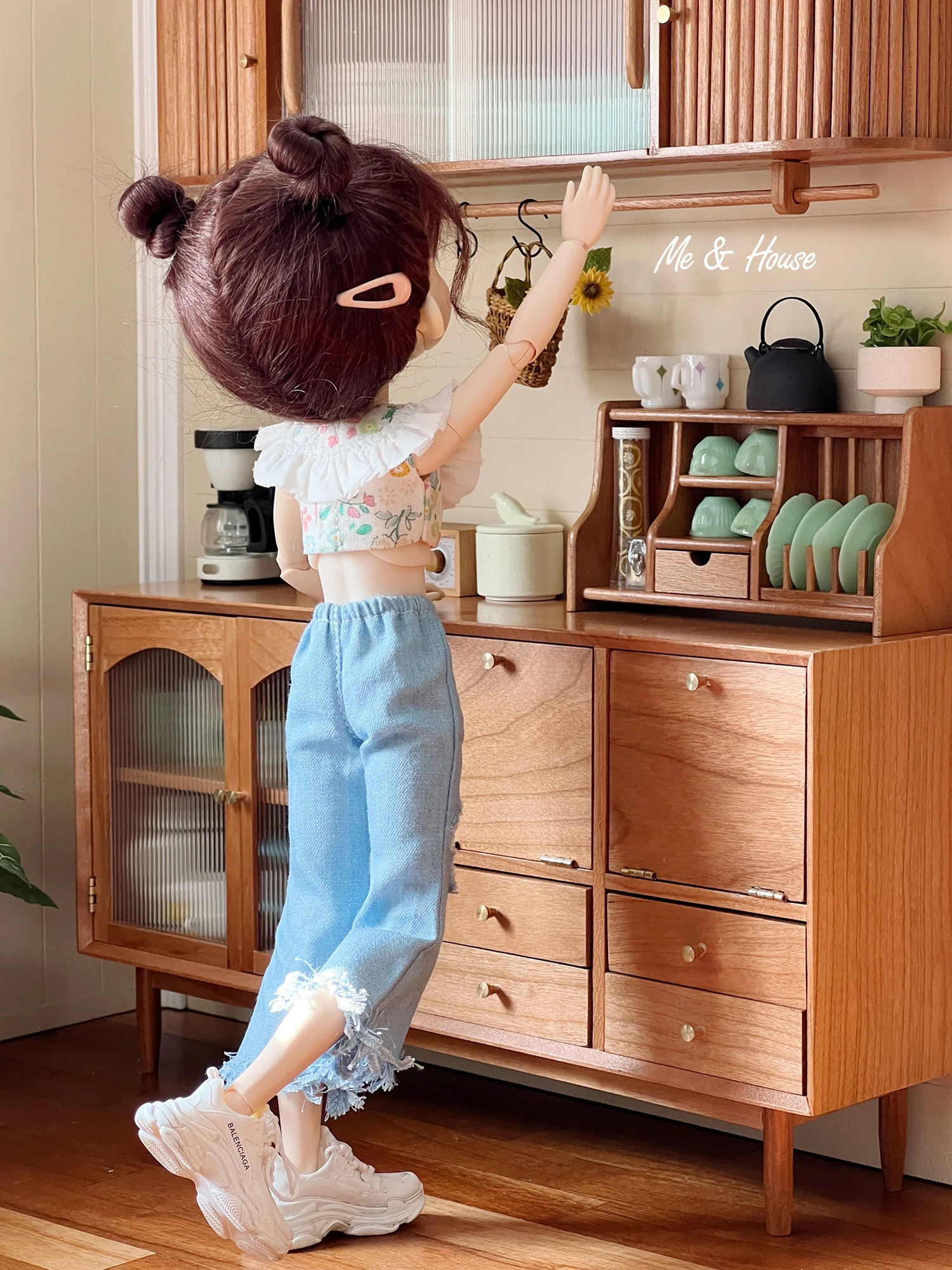 1/6 bjd ob11ミニチュアドールハウス家具ミニモデルロッカー (壁キャビネットと組み合わせることができます)