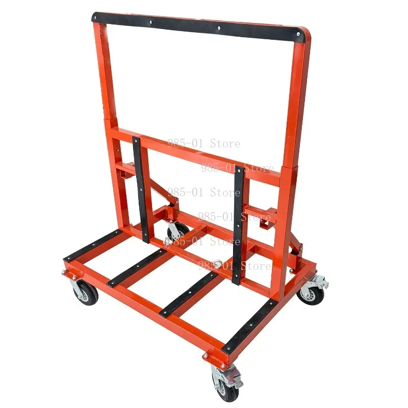 Portable Folding Four-Wheel Flat Cart, Universal Large Wheels for Construction Site Glass Door and Window Handling