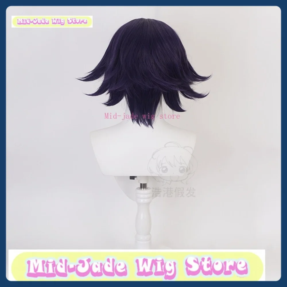 منتصف اليشم شعر مستعار مخزن Danganronpa V3 Kokichi Oma شعر مستعار تأثيري أنيمي لعبة لعب الأدوار زي هالوين زي الدعائم الشعر الاصطناعية