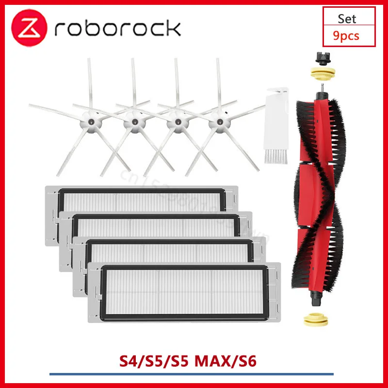 Roborock S4 S5 S5 MAX S6 قطع غيار داخلية ملحقات المنزل فرشاة جانبية رئيسية فلتر Hepa جهاز آلي لتنظيف الأتربة